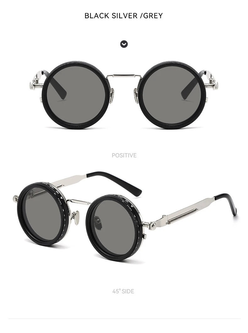 Polarized Round Sunglasses ND9 Adjustable Dimming Sun Glasses Men Women Retro Punk Men's Fishing Eyeglasses Outdoor Shades UV400