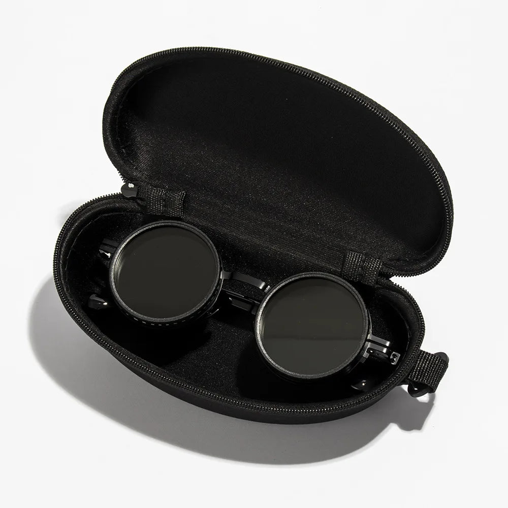 Polarized Round Sunglasses ND9 Adjustable Dimming Sun Glasses Men Women Retro Punk Men's Fishing Eyeglasses Outdoor Shades UV400